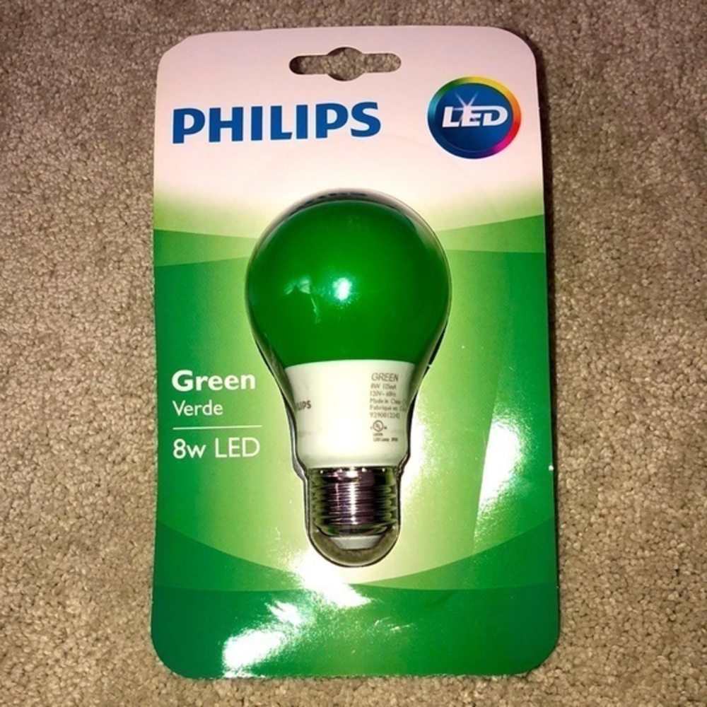 Philips Green 8W LED Light Bulb‎ Christmas Holiday New